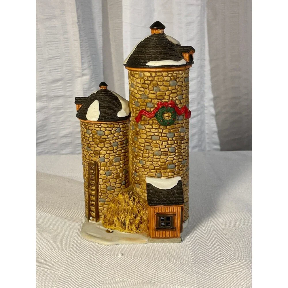 Lemax 1999 Silo #94381 Christmas Village Farm Porcelain Retired w/ Box(c25-926-1